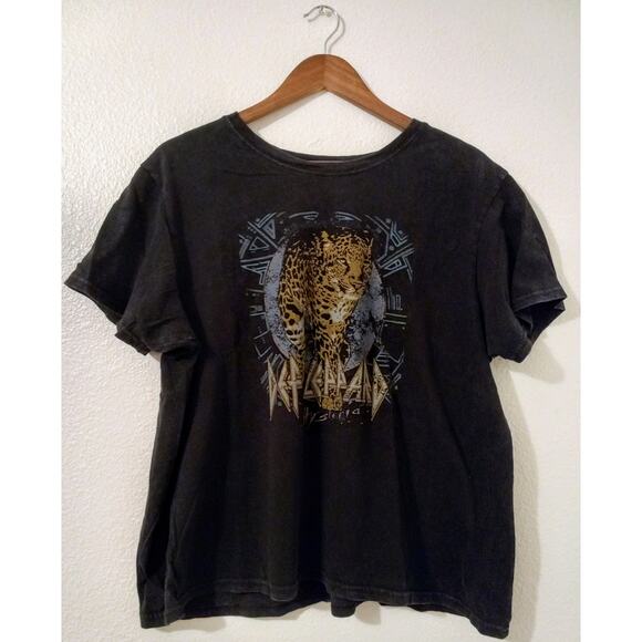 Def Leppard 1987 Hysteria Tour Concert T-Shirt Vtg Distressed Look Womens XL Tee - Picture 1 of 6